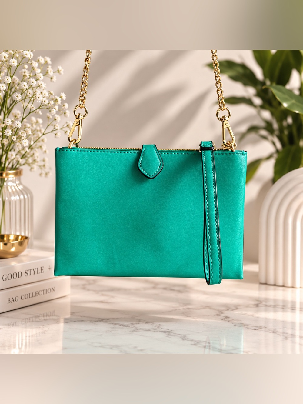 Elegant Green Women's Crossbody Bag